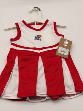 Kansas University Cheer Dress - Red & White Baby Toddler, Rock Chalk Jayhawks!